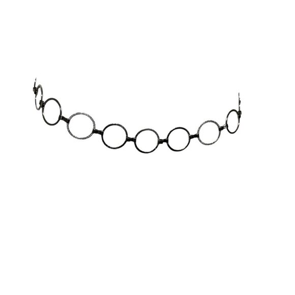 Vintage 90's silver colored open circle chain belt womens one size - Picture 6 of 6